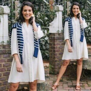 Tuckernuck White Royal Shirt Dress Oxford Mini SMALL